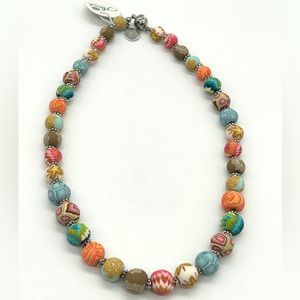 NWT Jizarah Colorful Clay Bead Necklace Beaded 'South Beach' 18" Magnetic Clasp